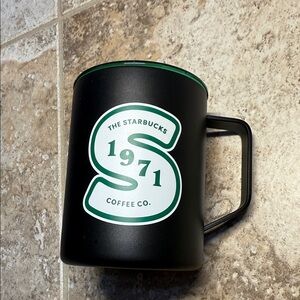 2026 Starbucks Black and Green 1971 Coffee Mug. Metal new w/tags